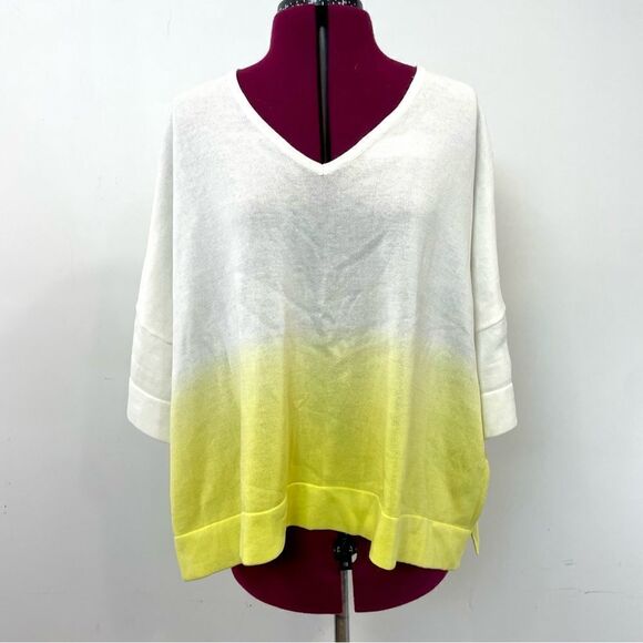 MarlaWynne Boxy Dip Dye Pullover Lightweight Cotton T-shirt Oversized Summer Top - Picture 2 of 10